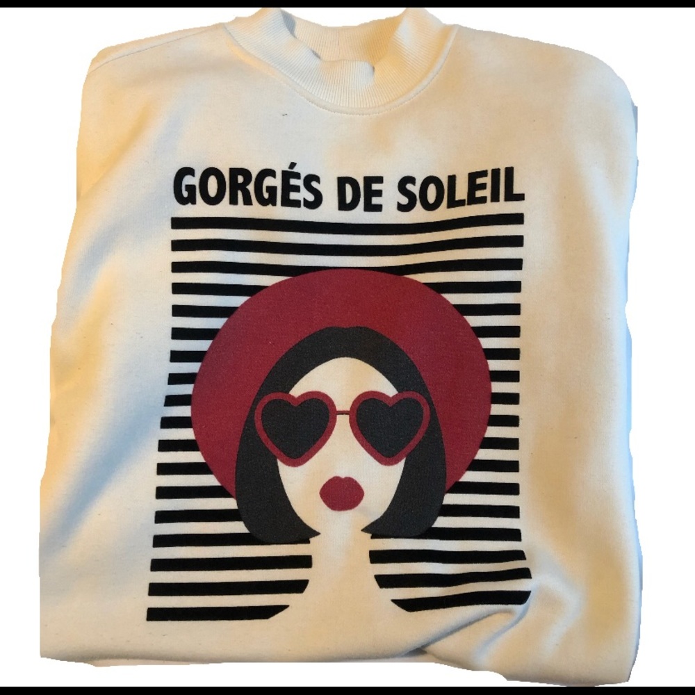 White graphic crewneck sweatshirt